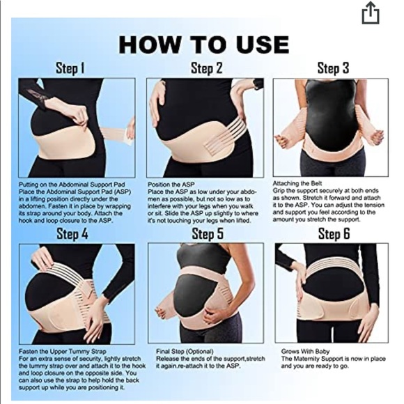 Maternity Belt, Pregnancy Back Support, Back Support, Light Weights Black plus - Picture 5 of 8